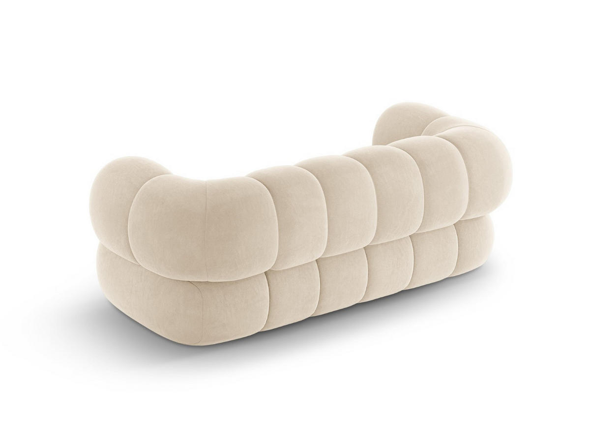 SOFA Koge aus Samt leichtes beige 2 Sitzplätze - Creme, Textil (95/70/180cm) - Cosmopolitan Design