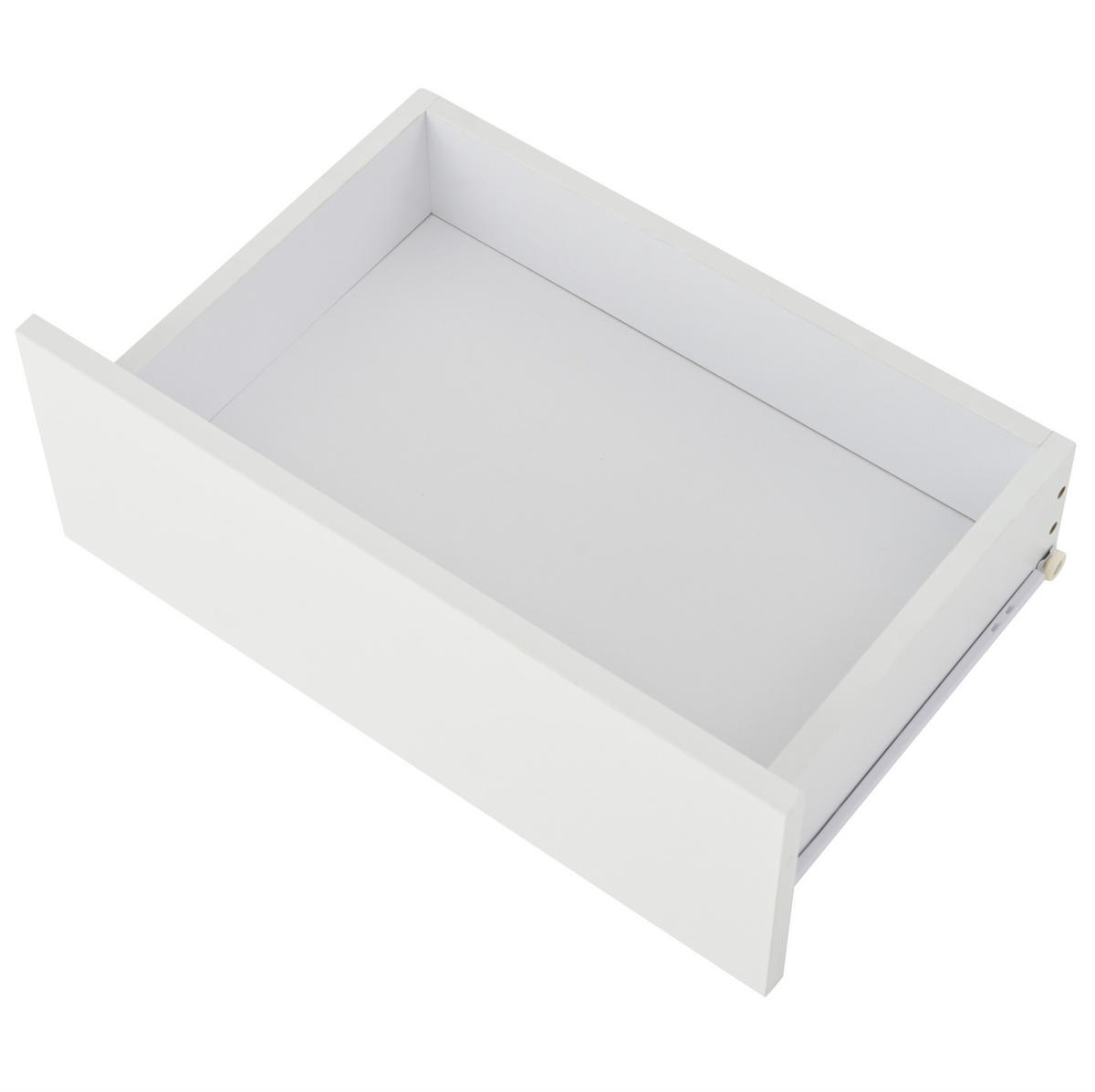 COUCHTISCH aus Spanplatte & Glas 100x50x35 cm in Weiß mit 2 Schubladen & LED - Weiß, Holzwerkstoff (100/50/35cm) - Modfu