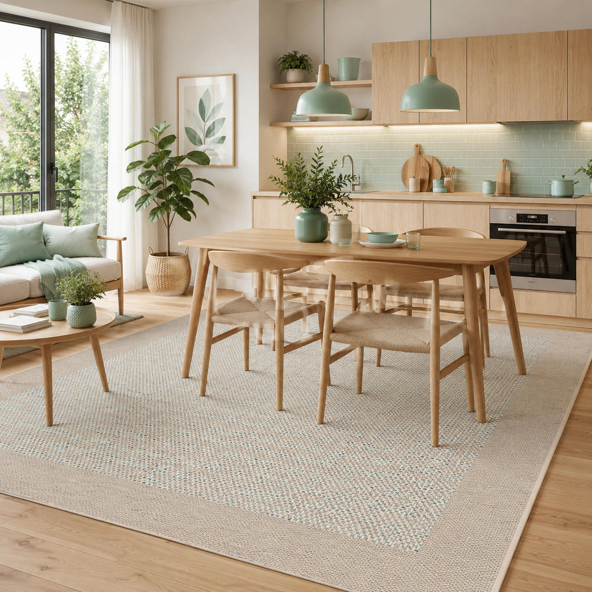 PANAMA IN- UND OUTDOOR TEPPICH - Mintgrün, Textil (133/190cm) - Pergamon