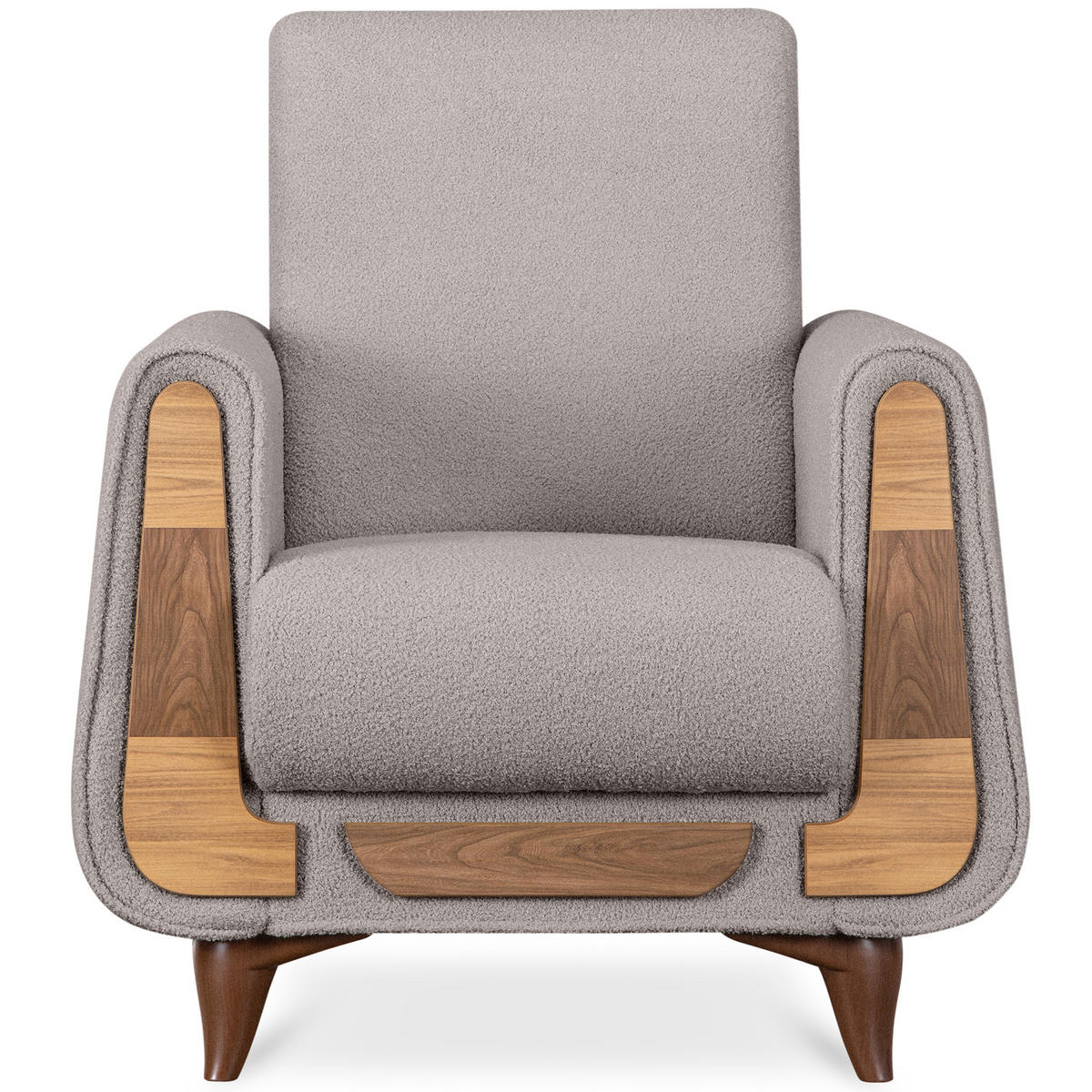 SESSEL GUSTAVO mit Armlehnen, grau - Braun/Grau, Holz/Holzwerkstoff (83/95/92cm) - KONSIMO®