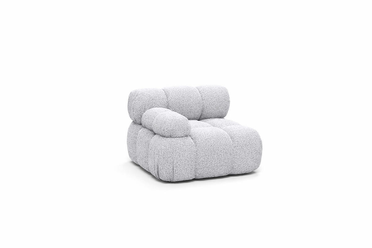 MODUL Seitlich, Für Modulares System, Stoff Abriamo, Hellgrau, Links, Selia - Hellgrau, Holz (95/70/95cm) - Kaiser Möbel