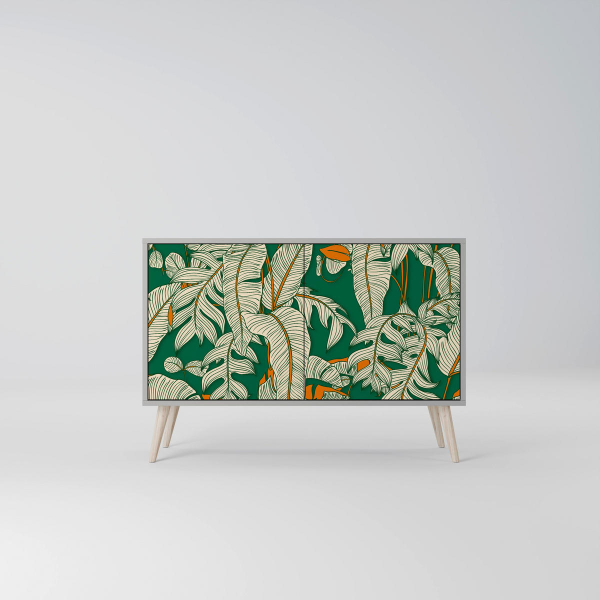 SIDEBOARD VERDANT PLEASURES, Eicheneffekt, 111x42x77,5 cm, 2 Türen - Eichefarben/Buchefarben, Holzwerkstoff/Buchenholz (111/77.5/42cm) - SpaceRebels