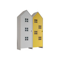 REGALSCHRANK Set Kania 115x37x171 MDF+Holzwerkstoff Weiß /Bunt - Gelb/Weiß, Holzwerkstoff (115/171/37cm) - 58aufmkessel