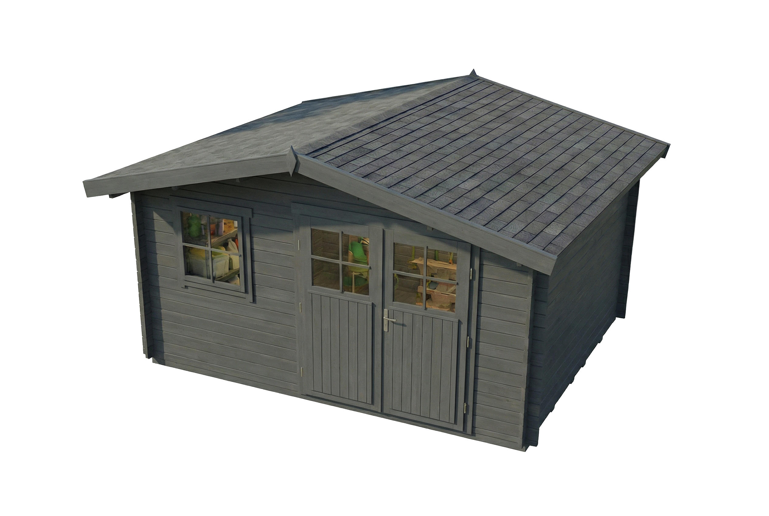 Alpholz Gartenhaus Grau 438x222x427 cm