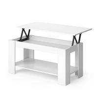 COUCHTISCH Lorenz Weiß 100 x 50 cm mit Liftfunktion - Weiß, Holzwerkstoff (50/100/50cm) - Vicco