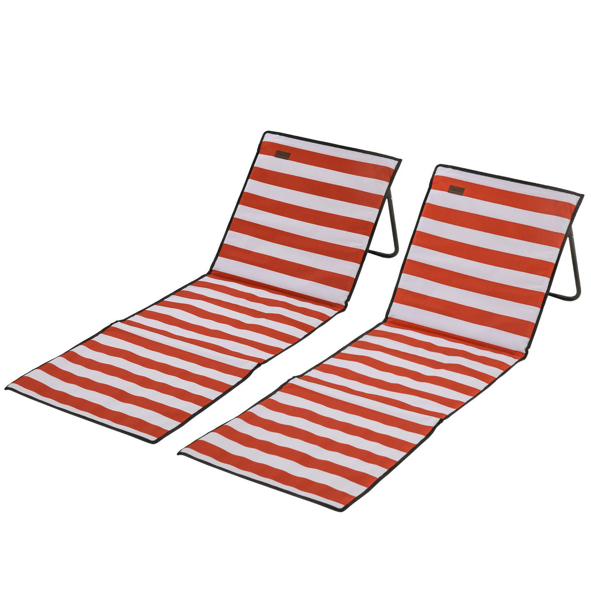 STRANDLIEGE, klappbar, verstellbare Rücklehne, Tragegurt, weiche Polsterung, Stahlrahmen, Rot, 142x51x40cm - Rot, Metall (142/40/51cm)