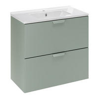 WASCHTISCHKOMBI 80 cm 2 Teile - Aster Green A BM411 in Grün Matt - Weiß Hochglanz/Grün, Holz/Keramik (80/51.8/46cm)