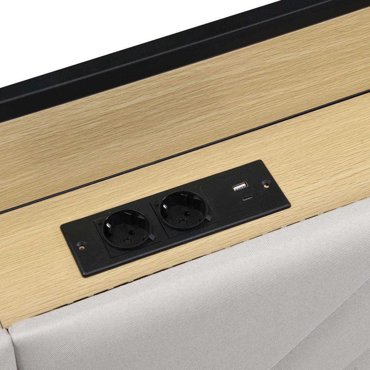 EINZELBETT 90x200cm mit Schubladen, Metallbetthalter，Beige - Beige, Metall (90/200cm) - KOMHTOM