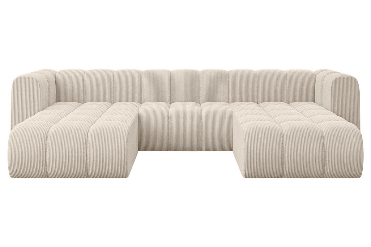 WOHNLANDSCHAFT modulares Sofa Joren-U1 - 319x177x70 cm Beige - Beige, Holzwerkstoff/Textil (319/70/177cm) - ALTDECOR