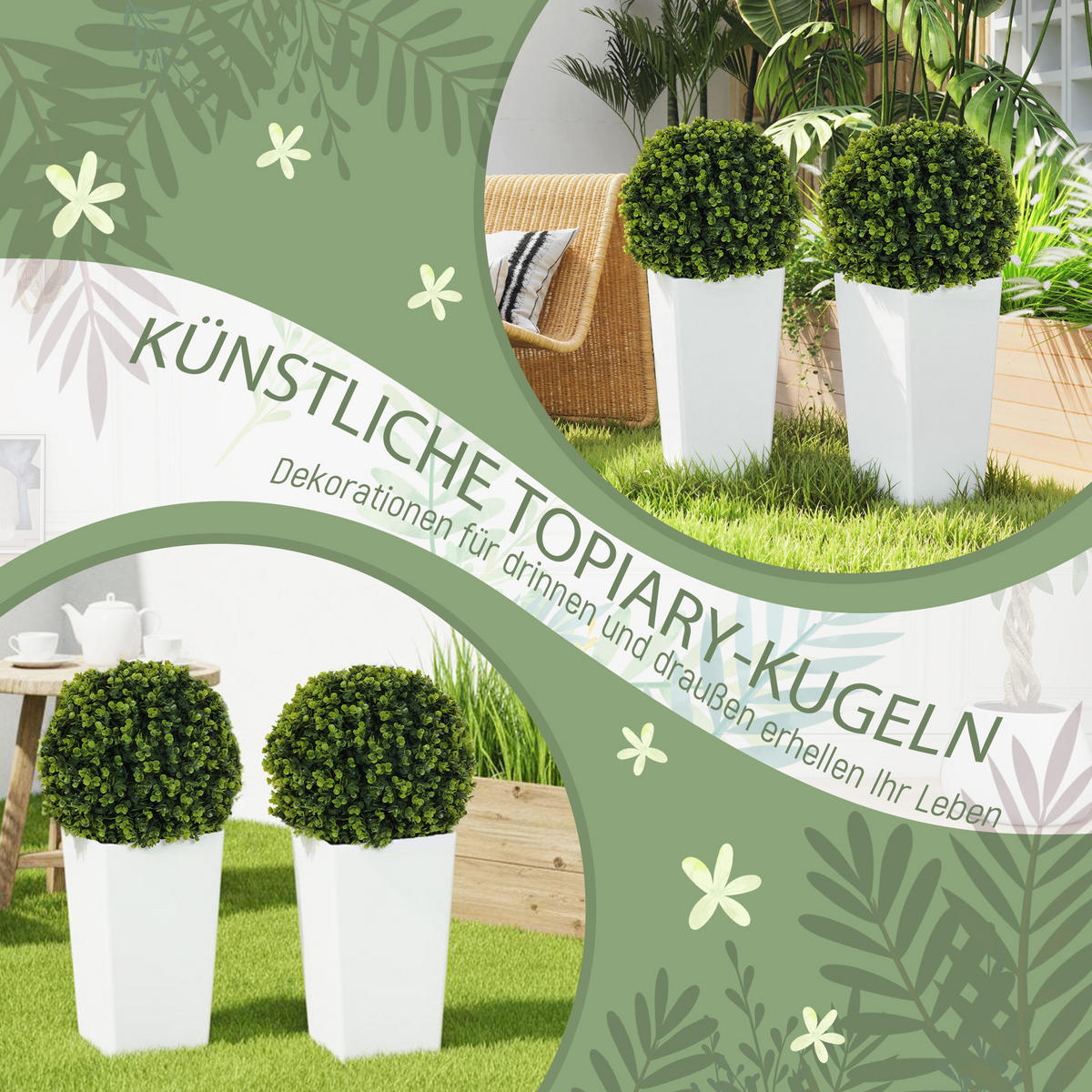 KÜNSTLICHE Pflanzen Grün 32.0/32.0/65.0cm - Grün, Kunststoff (65cm)