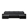 U-SOFA MIT SCHLAFFUNKTION FORESTA, Schwarz + Schwarz - Schwarz, Textil (302/89/159cm)