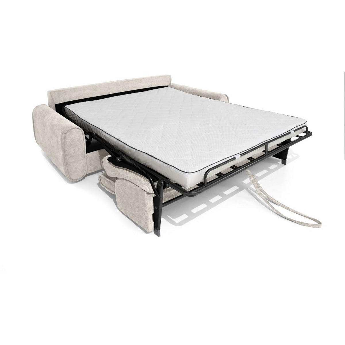 SCHLAFSOFA Pavarti mit italienischem Gestell, 160x195, Beige - Beige/Schwarz, Holzwerkstoff/Textil (214/88/100cm) - Beautysofa