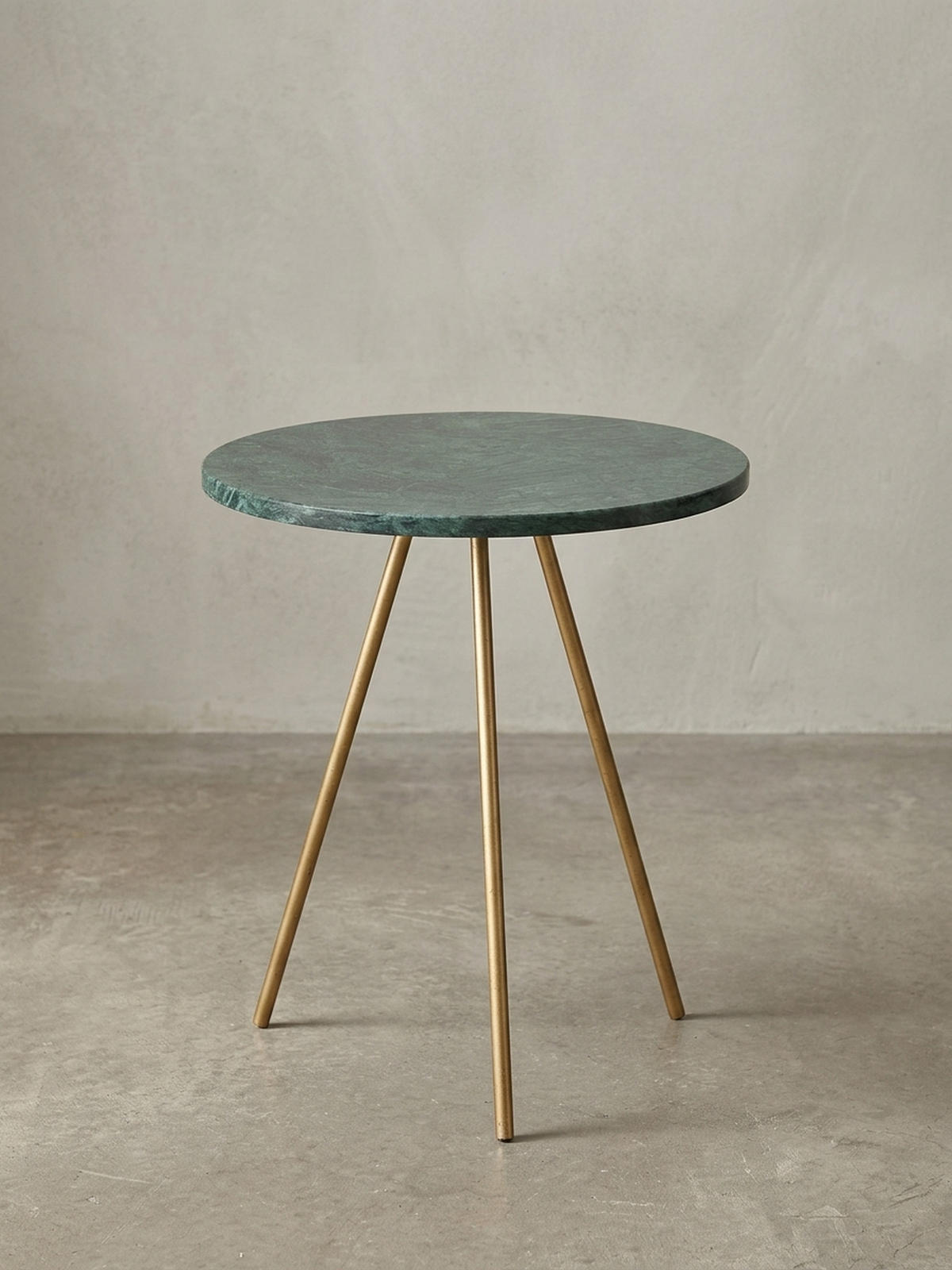 BEISTELLTISCH – Echter Marmor Grün Gold Metallbeine 38x38x44 cm - Goldfarben/Grün, Stein/Metall (38/38/44cm) - KADIMA DESIGN