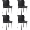 POLSTERSTUHL 4er Set Tessa 54 x 62 x 90 cm Webstoff schwarz/schwarz - Schwarz, Textil (54/90/62cm) - tectake