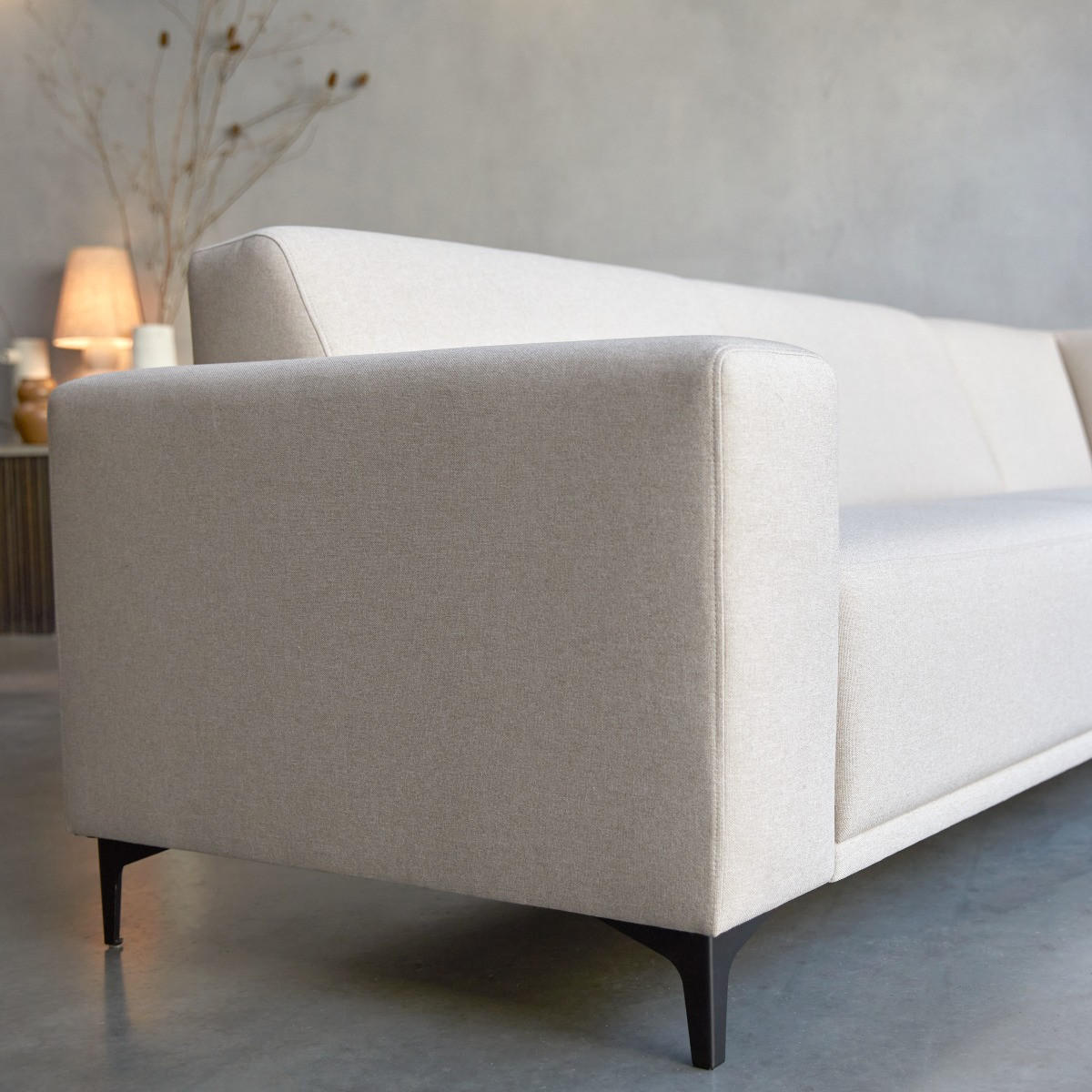 SOFA Lars Beige aus Stoff - Beige, Textil (294/185cm) - Tikamoon