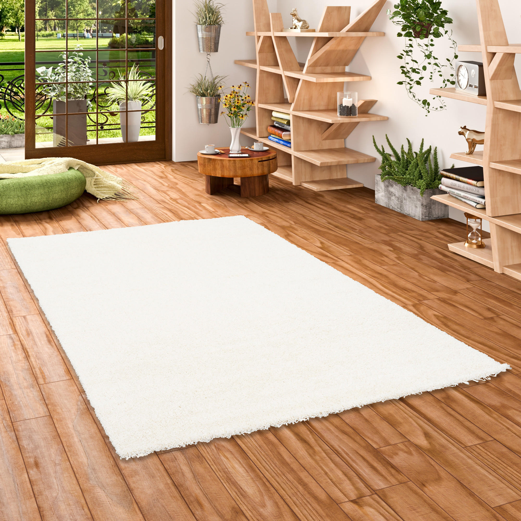 HOCHFLOR LANGFLOR TEPPICH ALOHA - Weiß, Textil (140/200cm) - Pergamon