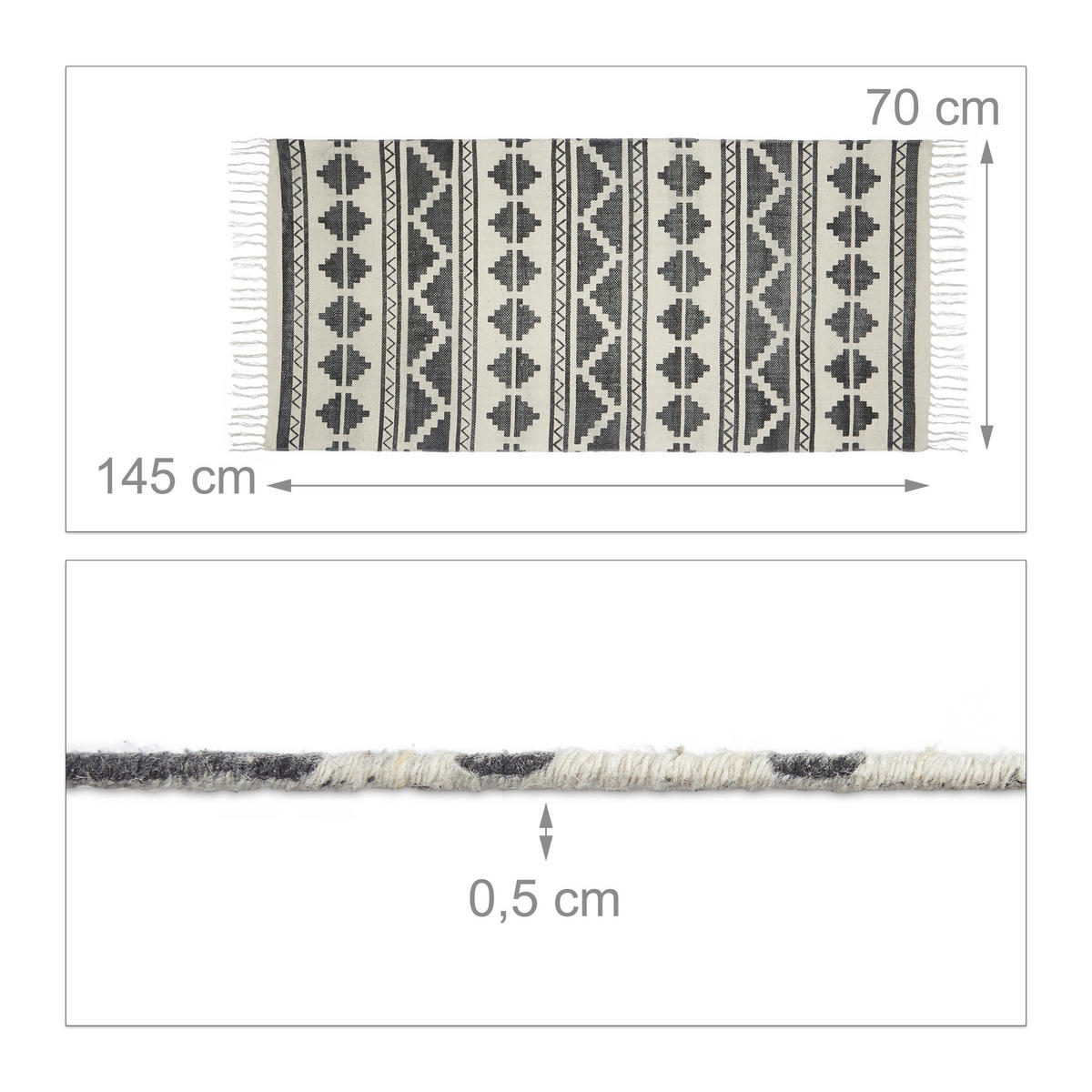 TEPPICHLÄUFER - Multicolor, Textil (140/70cm) - Relaxdays