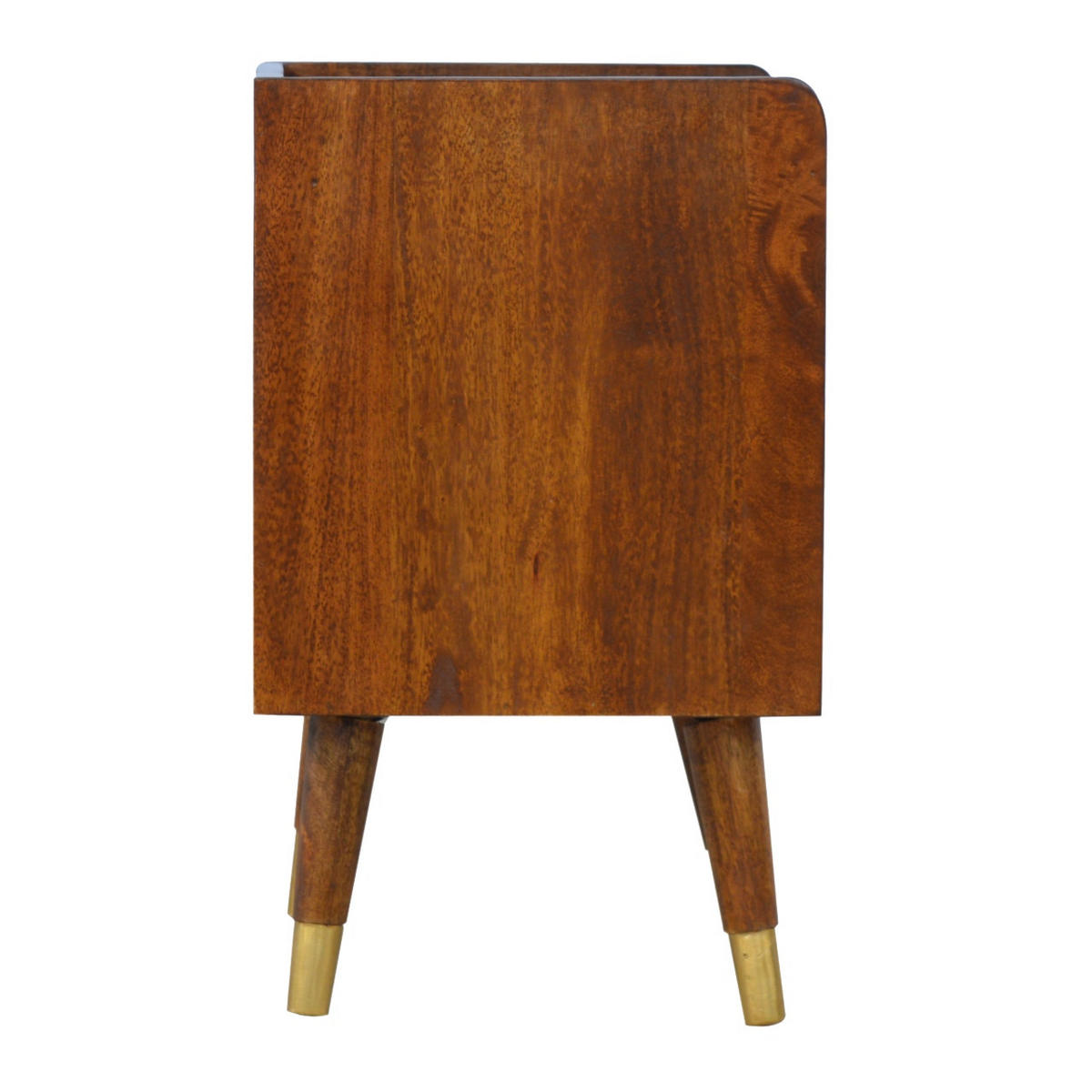 NACHTTISCH aus Massivholz - Messingfarben/Braun, Holz/Metall (45/58/35cm) - Artisan Furniture