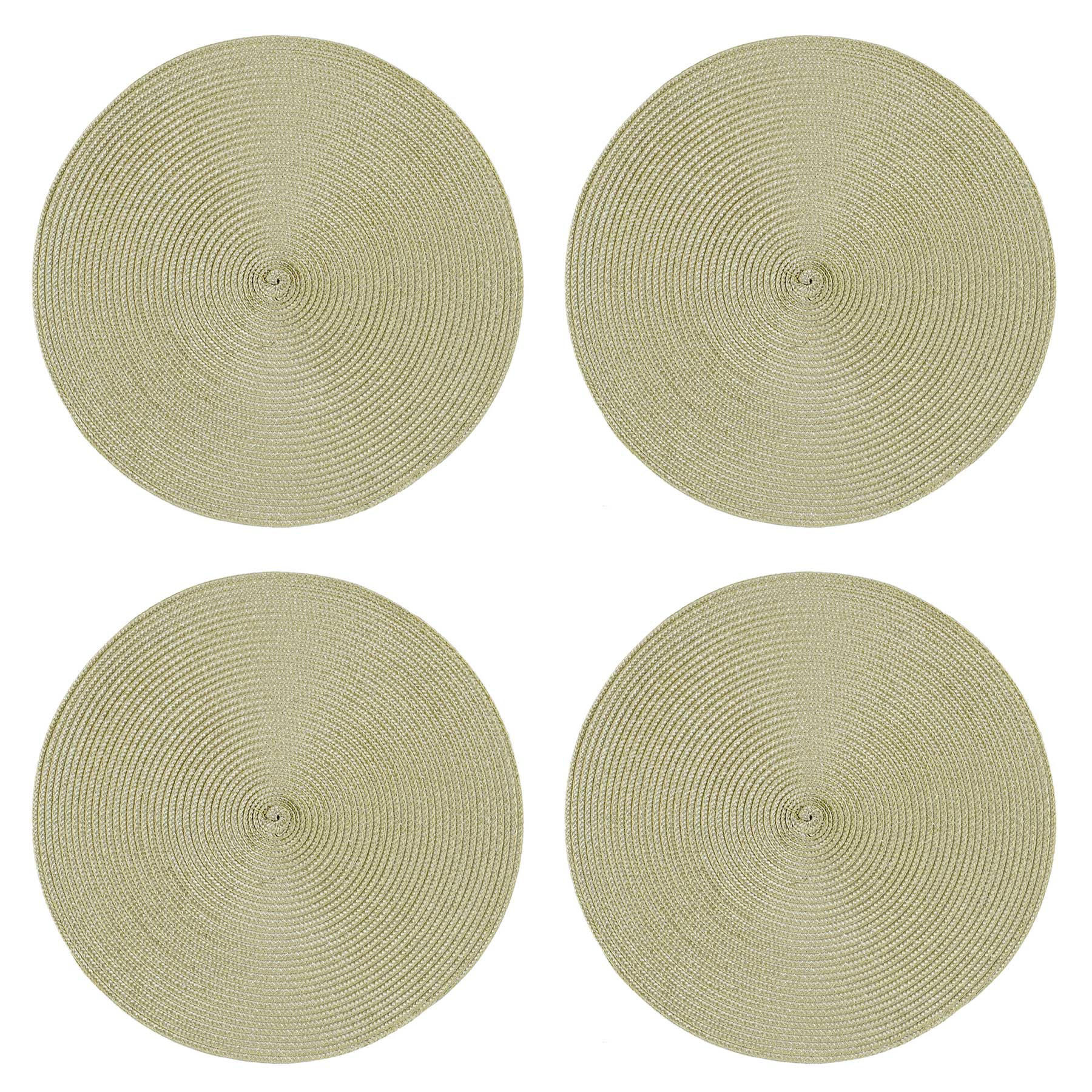 PLATZSET 4er Set Polypro Natur 35 cm rund - Naturfarben, Kunststoff (35cm) - TiborTex