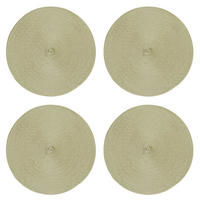 PLATZSET 4er Set Polypro Natur 35 cm rund - Naturfarben, Kunststoff (35cm) - TiborTex