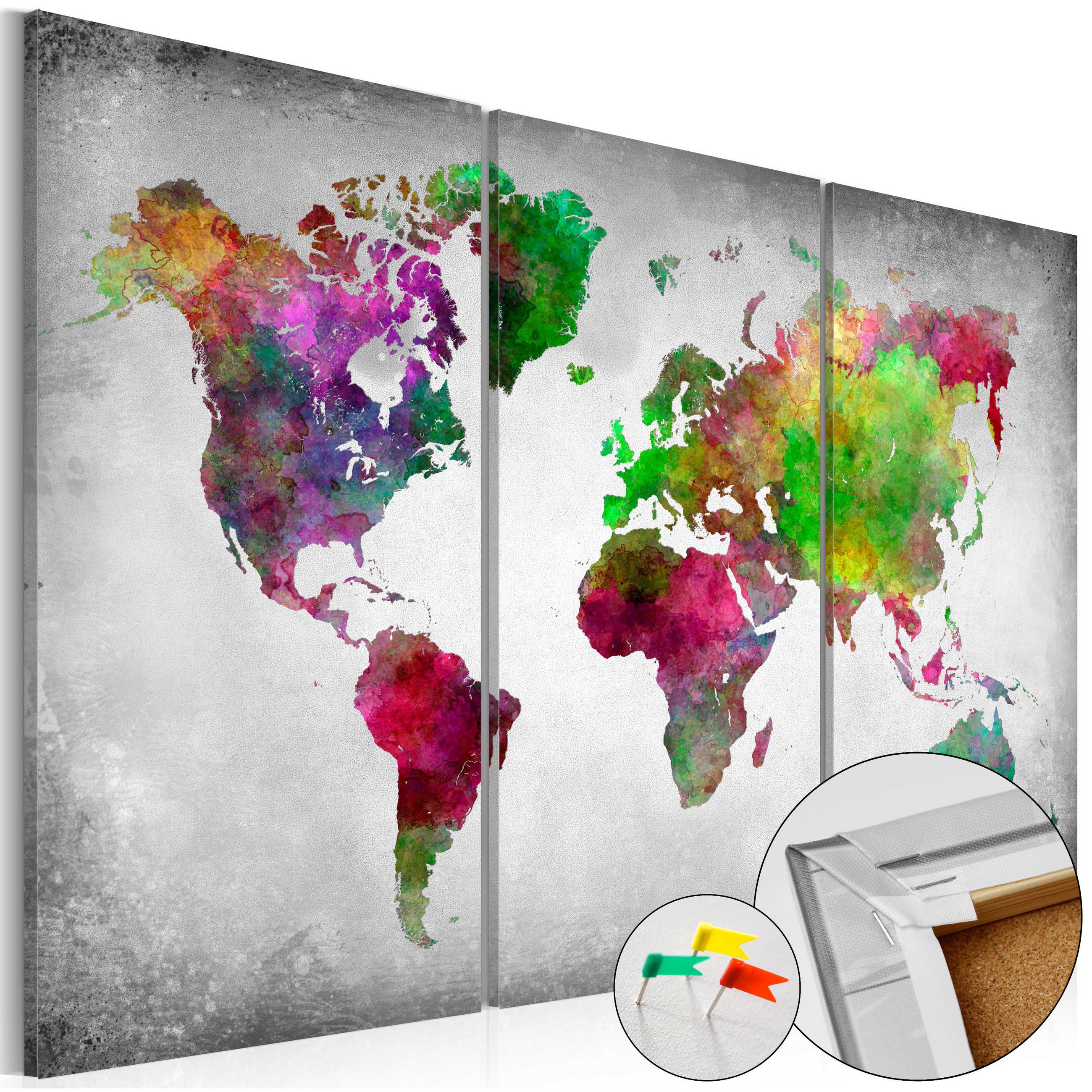 PINNWANDBILDER Bunt 60/40 cm - Multicolor/Grau, Naturmaterialien/Textil (60/40cm) - KUNSTLOFT