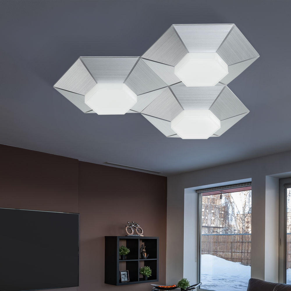 LED DECKENLEUCHTE Aluminium gebürstet Silber - Silberfarben, Metall (40.5/40/8.5cm) - Wofi