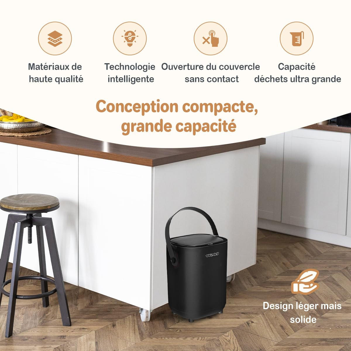 WINDELEIMER Geruchsdicht ohne Kassette Schwarz - Schwarz, Kunststoff (24/41/20cm) - Twinky