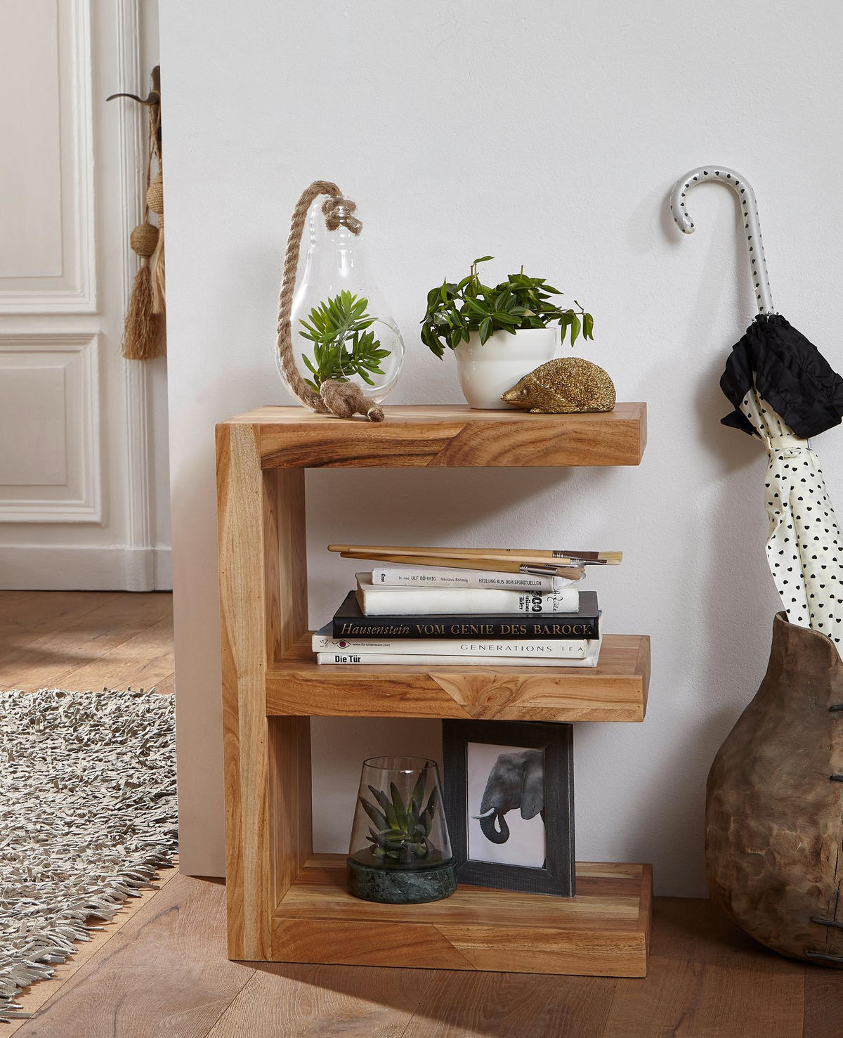 BEISTELLTISCH Massivholz E-Konstruktion Cubeform Handgefertigt NAKO, Beige 45x30x60 cm - Beige, Holz (30/45/60cm) - KADIMA DESIGN