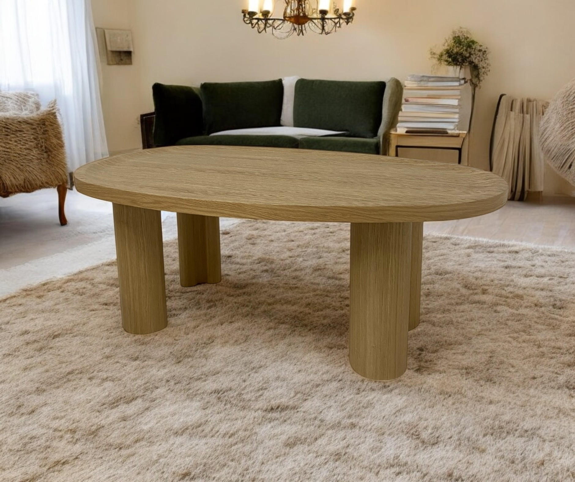 COUCHTISCH OVALI, Modernistisch und Stabil Eiche - Eichefarben, Holz (69/100/39cm) - Kaiser Möbel