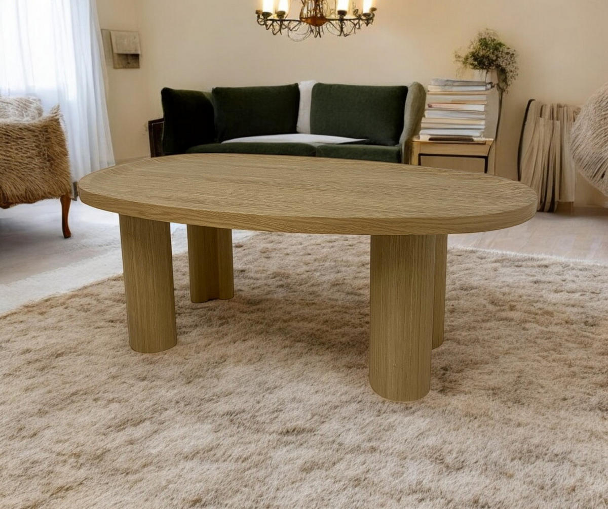 COUCHTISCH OVALI, Modernistisch und Stabil Eiche - Eichefarben, Holz (69/100/39cm) - Kaiser Möbel