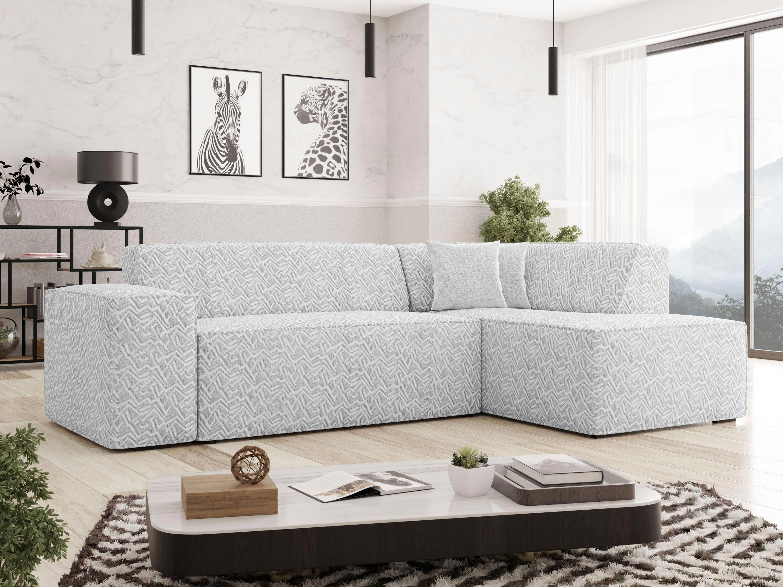 ECKSOFA Lordin Premium, Seite: Rechts - Silberfarben, Holz/Textil (267/205cm) - MIRJAN24