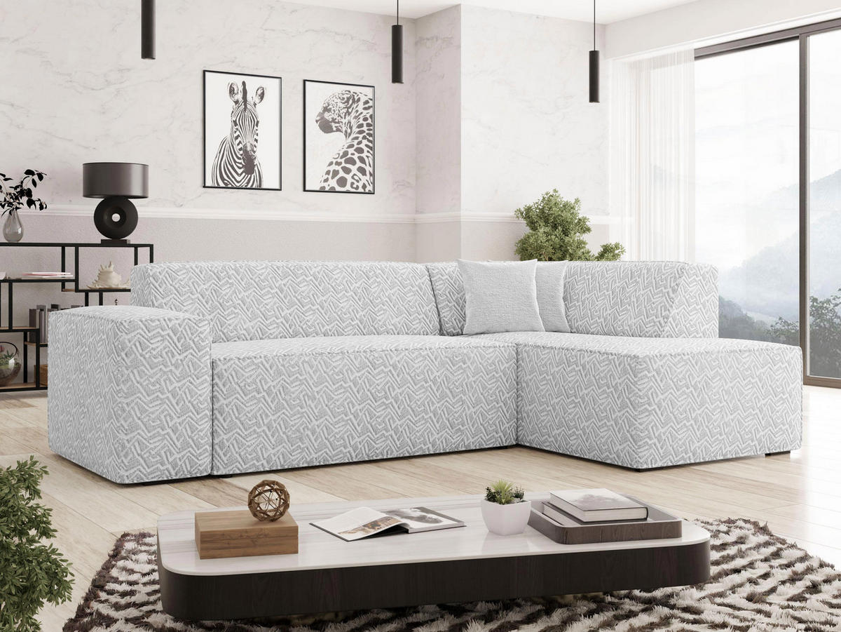 ECKSOFA Lordin Premium, Seite: Rechts - Silberfarben, Holz/Textil (267/205cm) - MIRJAN24