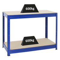 WERKBANK Dino höhenverstellbar 90x120x60 cm Traglast 600 kg Blau - Blau, Metall (120/87/60cm) - PROREGAL