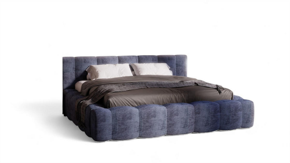 POLSTERBETT Lizeth In Perfect Harmony - Dunkelblau, Holzwerkstoff/Textil (200/200cm) - Fun Möbel