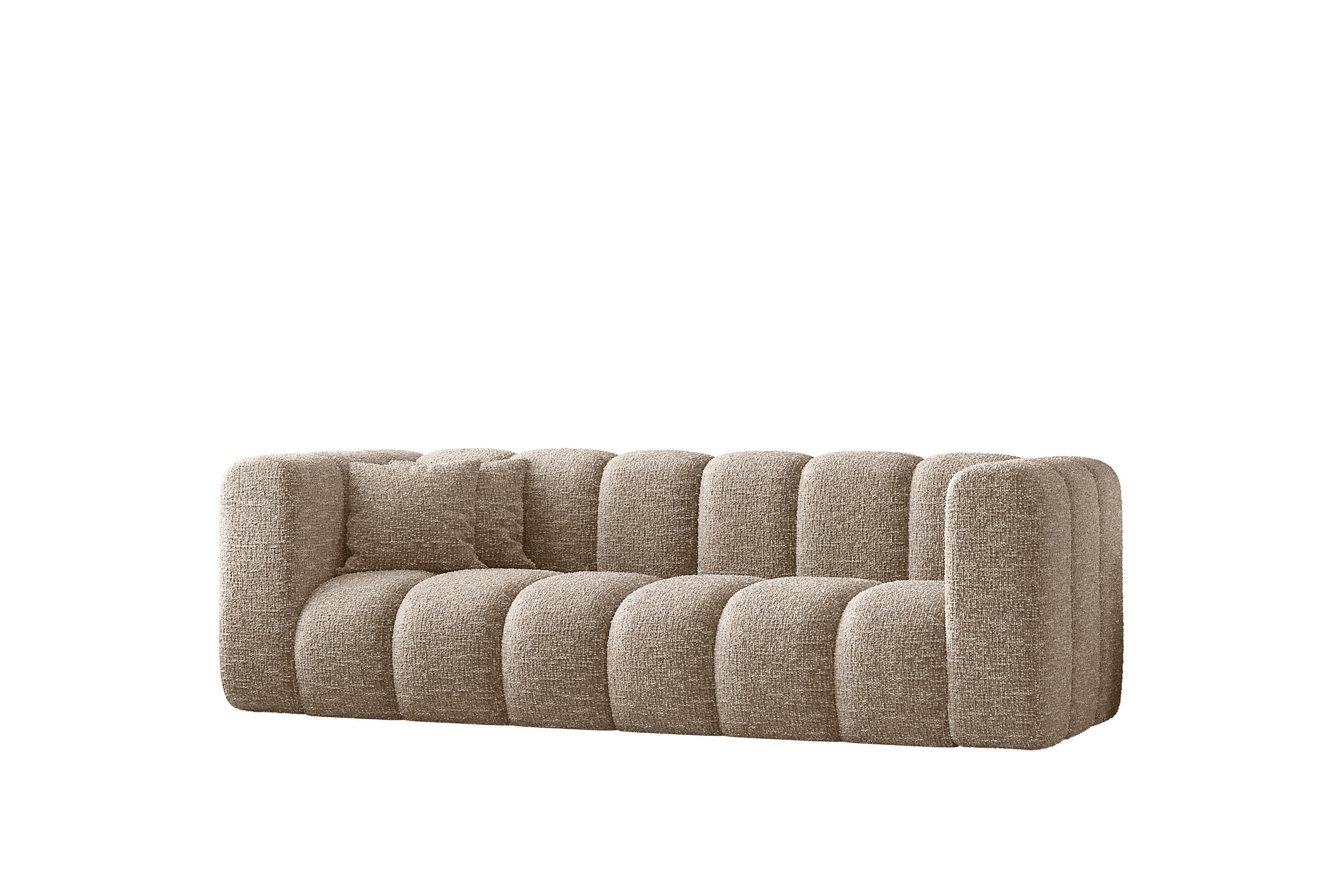 COUCH Dreisitzer-Sofa Grand Modular Stoff Haga Beige - Beige, Holz (230/70/91cm) - Kaiser Möbel