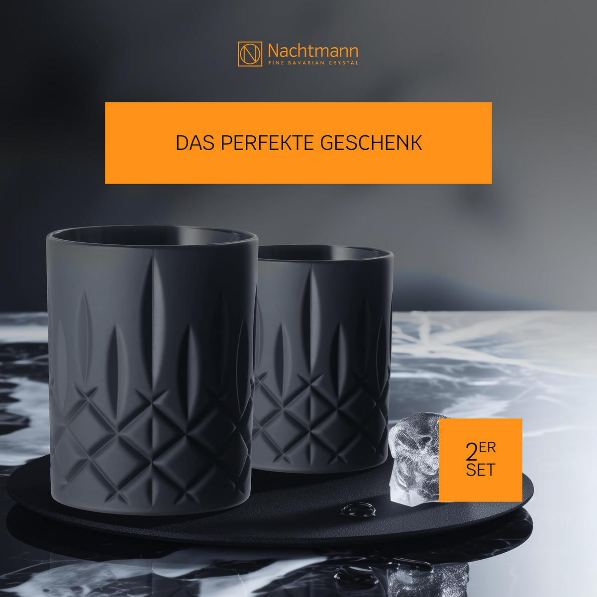 WHISKYGLÄSER Noblesse Black Edition schwarz 295 ml 2er Set - Schwarz, Glas (0.295L) - Nachtmann
