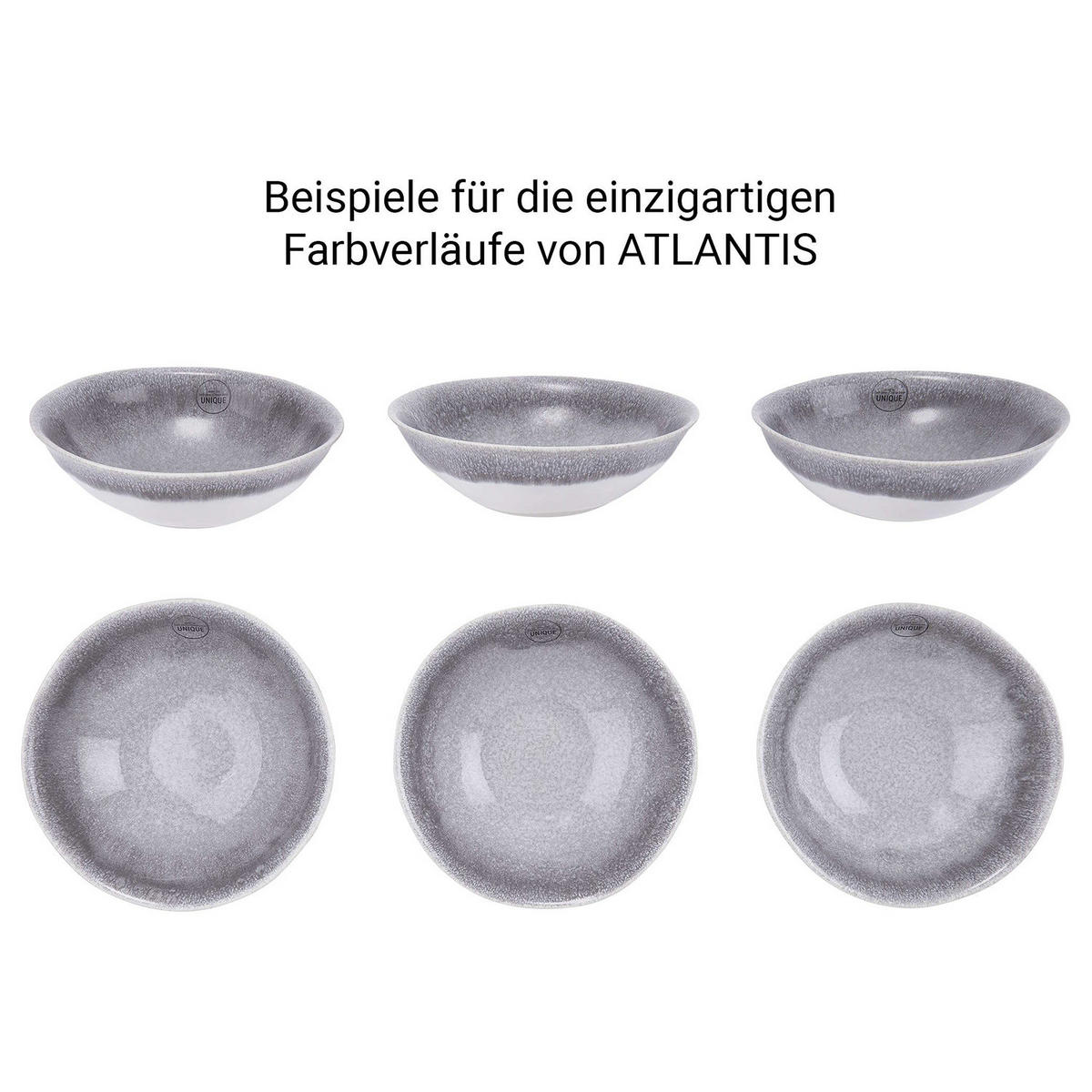 SCHALE Atlantis - Weiß/Grau, Keramik (19/19/6cm) - Butlers