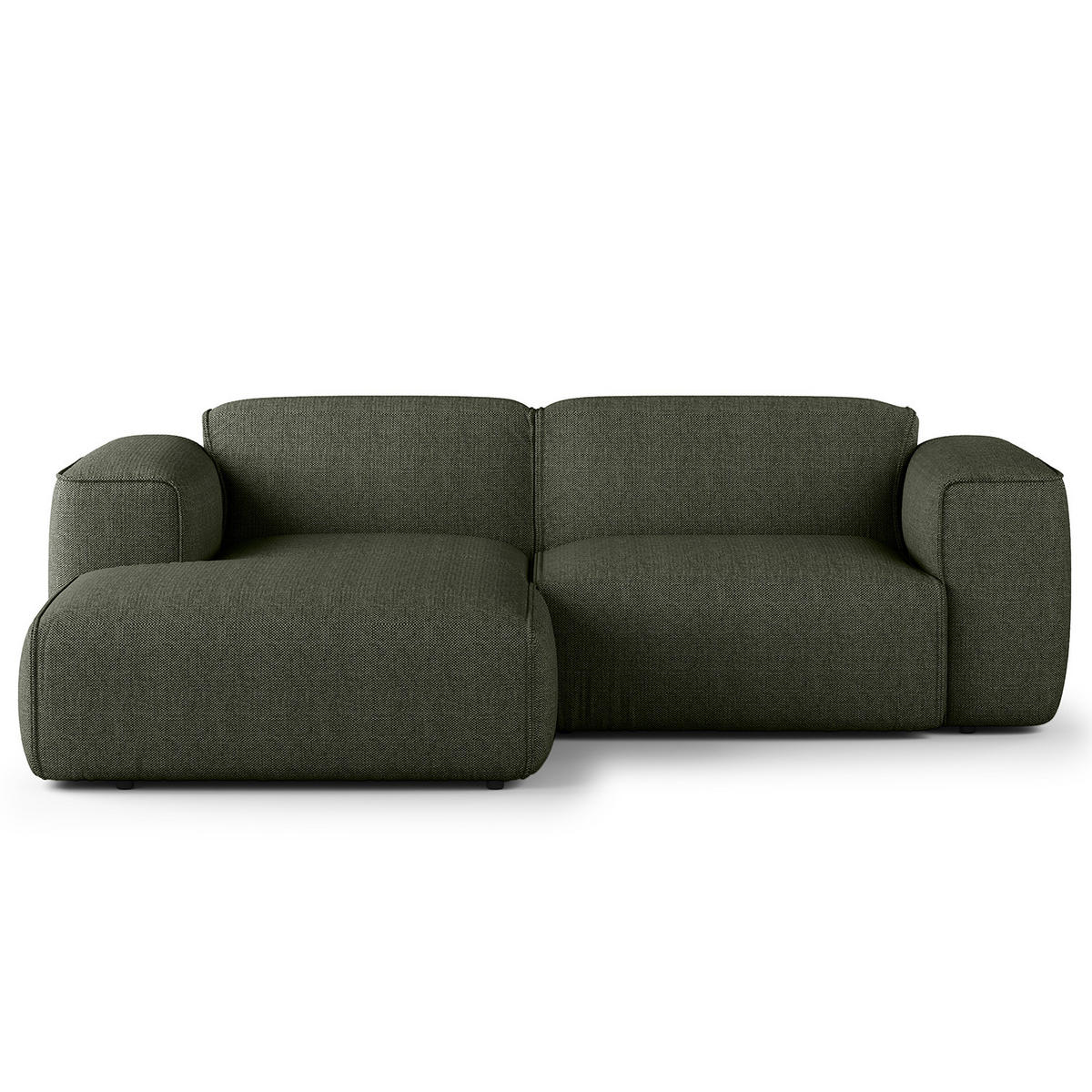 ECKSOFA mit XL-Longchair - Schwarz/Grau, Kunststoff/Textil (260/171cm) - home24
