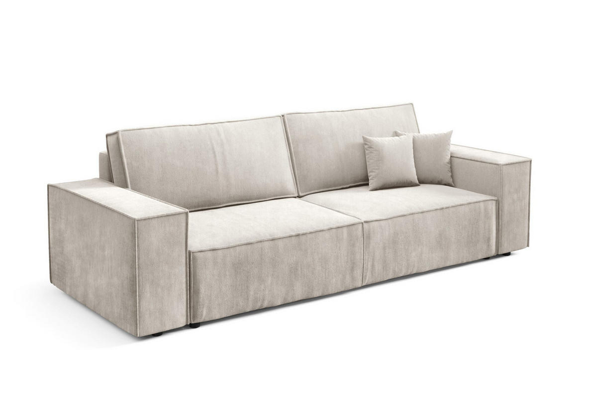 SCHLAFSOFA mit Bettkasten Cremig - Beige, Textil (255/88/102cm) - Furnisell