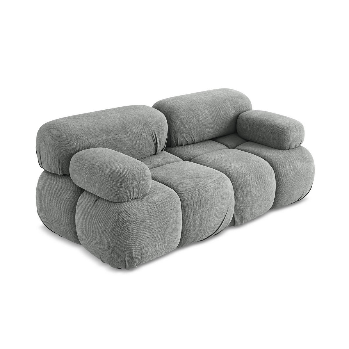 2-SITZER-SOFA Chenille Stoff Grau - Blau/Schwarz, Kunststoff/Textil (190/70/96cm) - LaMiaSofa