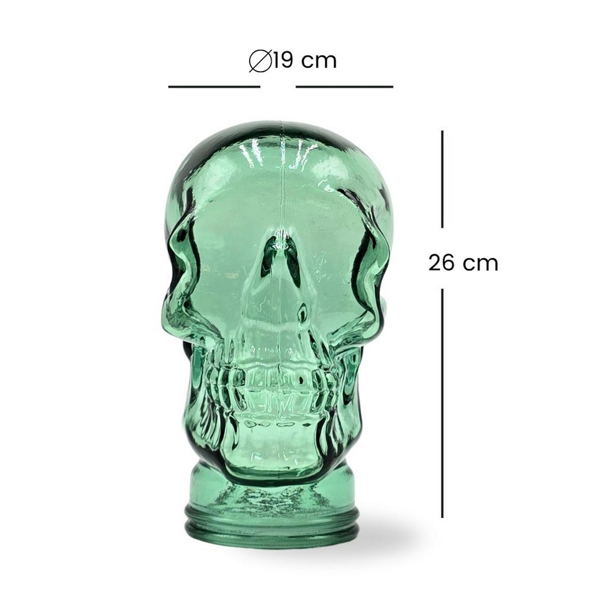 KOPFHÖRERSTÄNDER TOTENKOPF Glas T03 grün - Grün, Glas (19/26/19cm) - DESIGN DELIGHTS