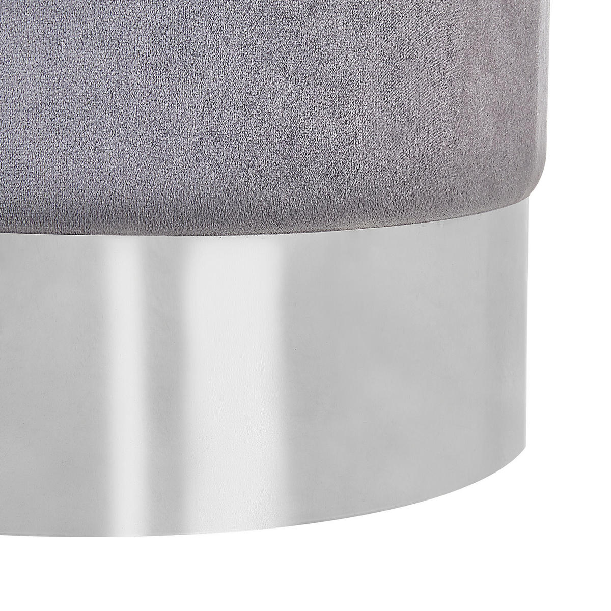 POUF Brigitte 36/36/44 cm - Grau, Textil (36/44/36cm) - Beliani