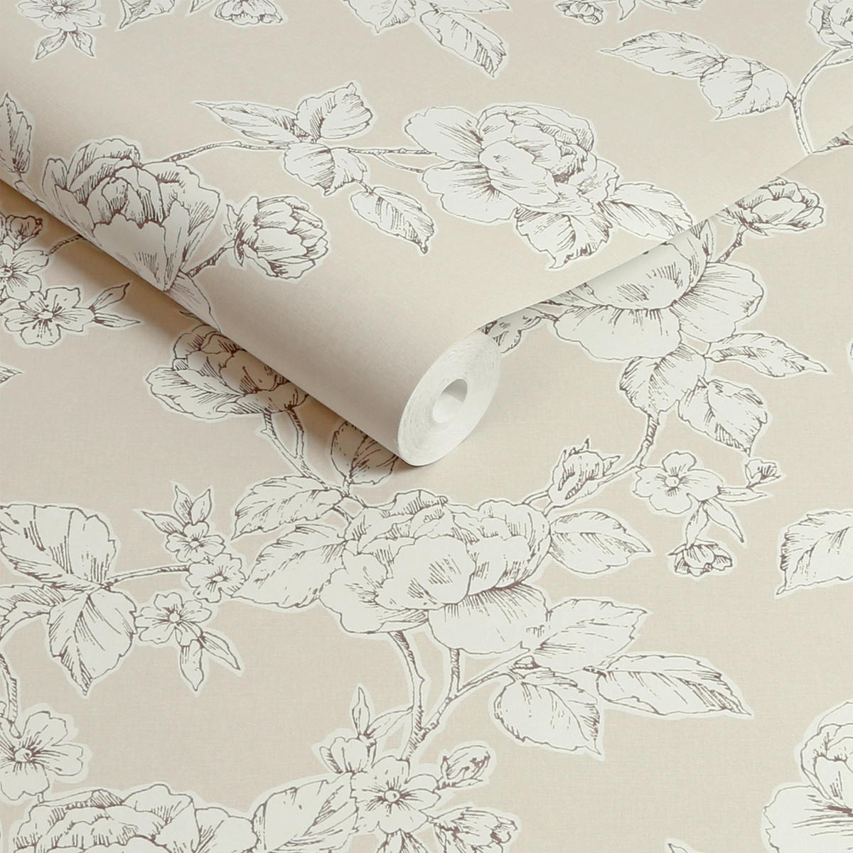 VLIESTAPETE Pollington Roses Natural - Naturfarben, Papier/Kunststoff (52/1000cm) - Graham & Brown