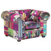 SESSEL Polsterbezug Patchwork violett Chesterfield - Multicolor, Textil (108/71/95cm) - Beliani