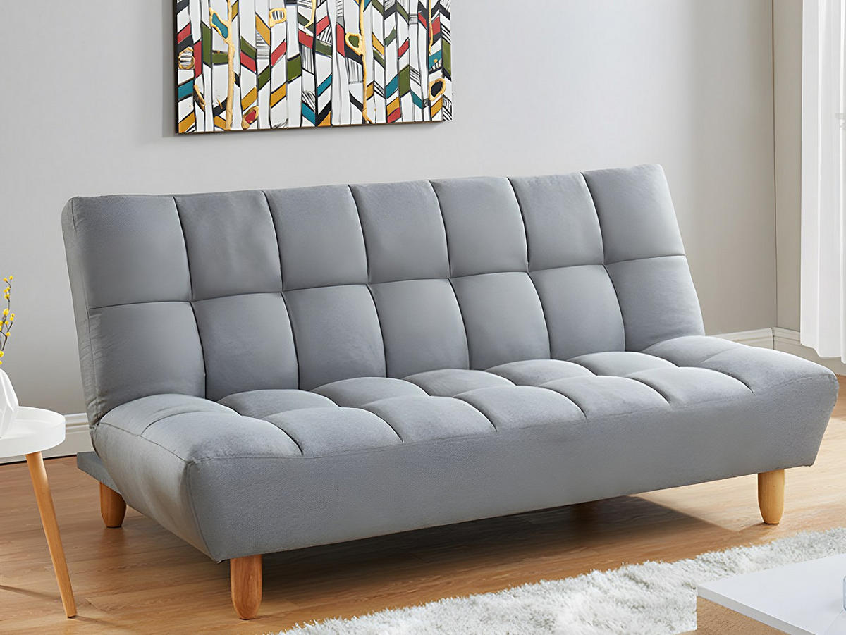 SCHLAFSOFA - 3 Personen - Stoff - Grau - - Grau, Textil (182/87/97cm) - Vente-Unique