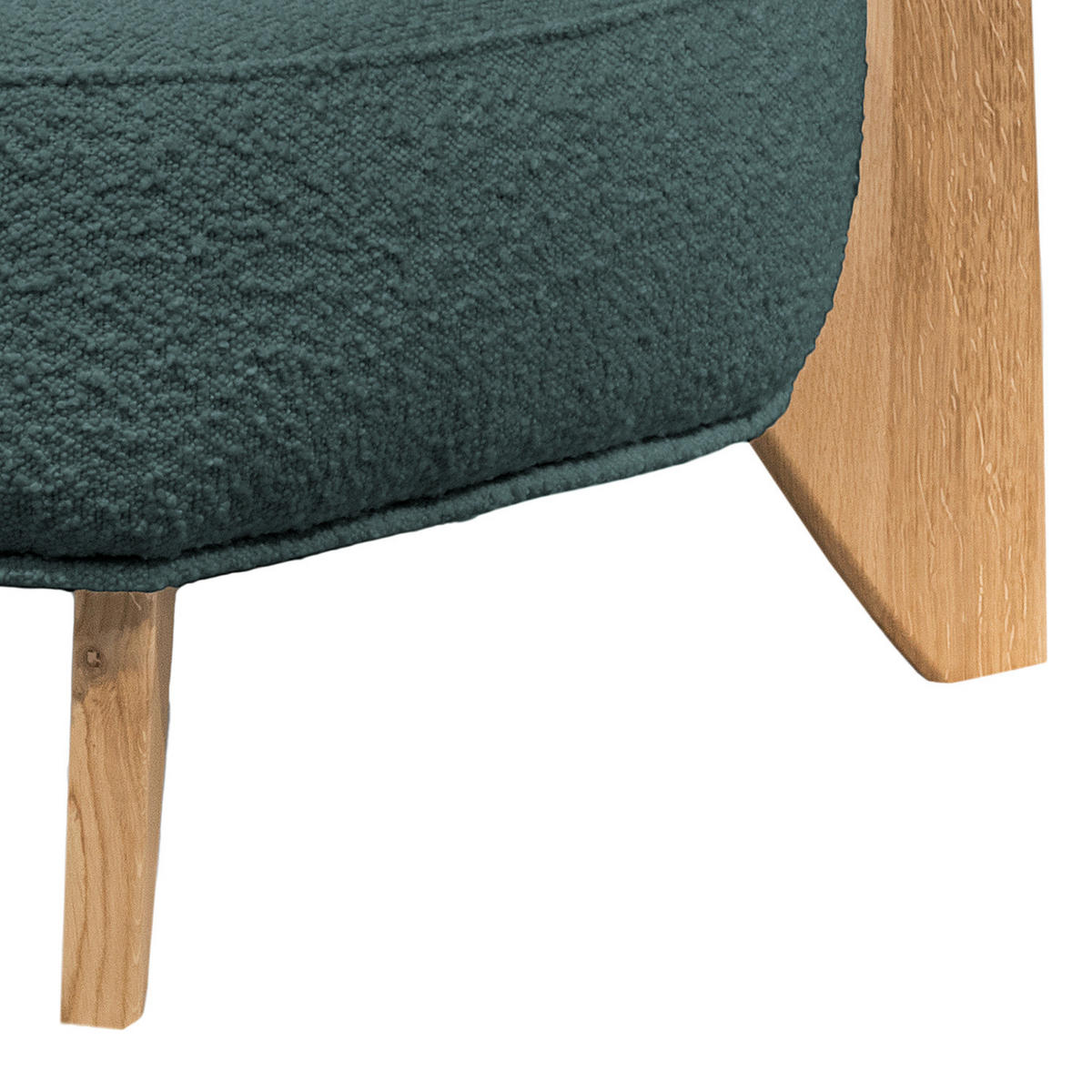 SESSEL - Bouclé - Blau/Eichefarben, Eichenholz/Holz (70/72/79cm) - home24