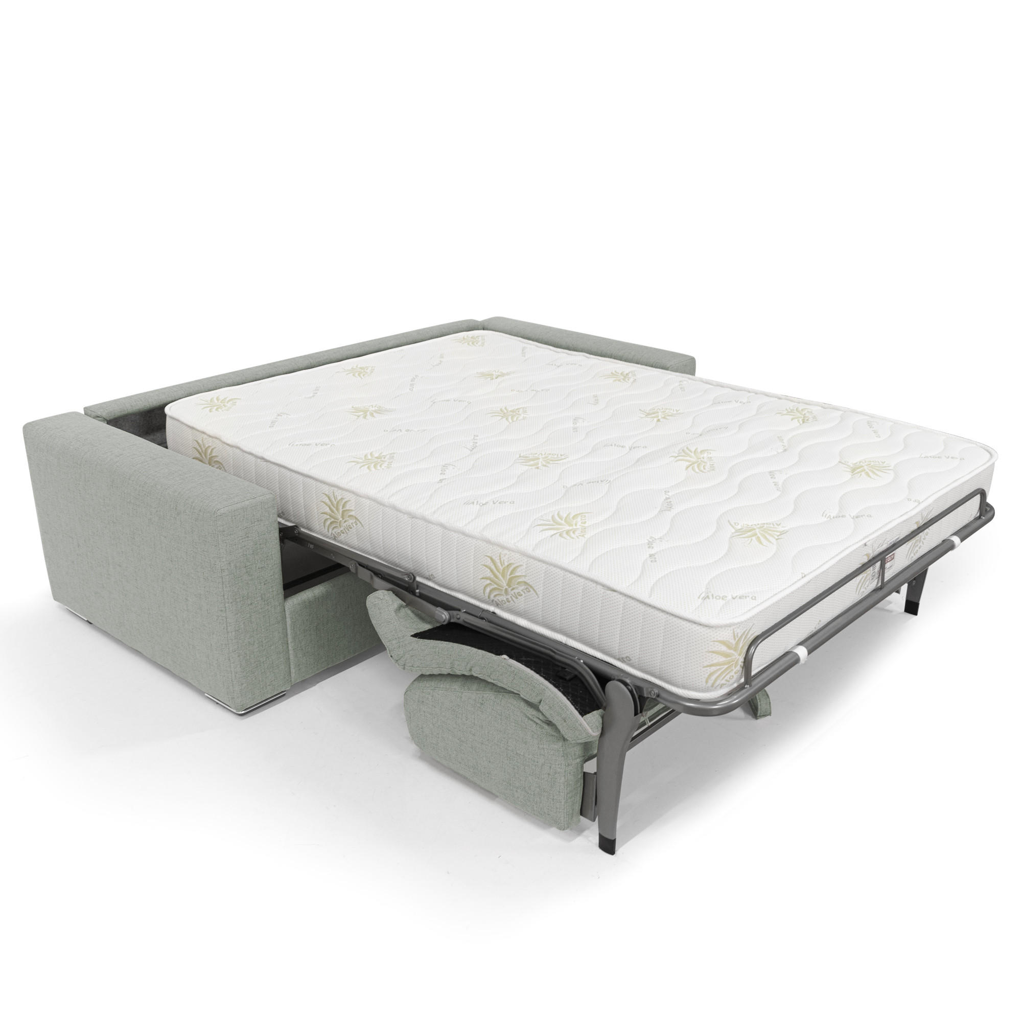 SCHLAFSOFA Nixon - Hellgrau, Textil (200/93/96cm) - Divani.store