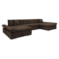 WOHNLANDSCHAFTEN Alia - Dunkelbraun, Holz/Textil (360/75/160cm) - MIRJAN24