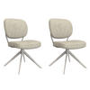 ESSZIMMERSTUHL Geneva Beige 63/49/90 cm 2er-Set - Creme, Textil (49/90/63cm) - LABEL51