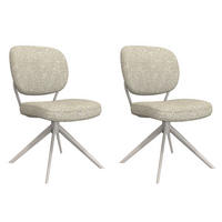 ESSZIMMERSTUHL Geneva Beige 63/49/90 cm 2er-Set - Creme, Textil (49/90/63cm) - LABEL51